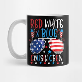 Red White and Blue Cousin Crew 4th Of July flag america Mug